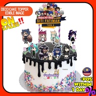[CUSTOM NAME] Happy Birthday Cake Topper Gacha Life Decoration Set Party Accessories Banner Hiasan K