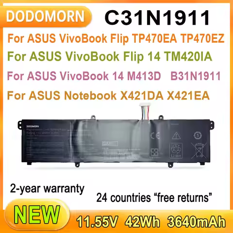 New C31N1911 Laptop Battery For ASUS Vivobook 14 M1402IA ,17 X1702ZA,17 M1702,M1702QA-AU082,M1502IA-