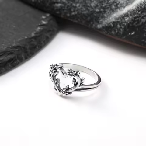 S925 James Avery Flowering Vines Heart Ring