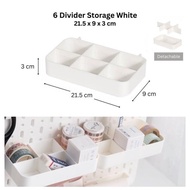 PUTIH HITAM 6 DIVIDER STORAGE PEGBOARD HOME WALL KITCHEN DECORATION BLACK & WHITE