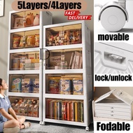 (🇸🇬Ready Stock) Foldable Movable Storage Cabinet 4Tier/5Tier