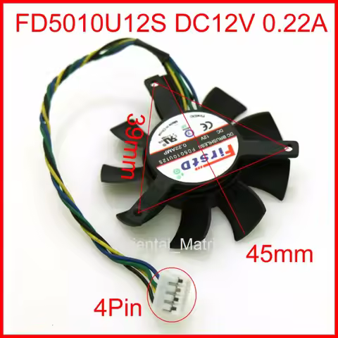 Free Shipping FD5010U12S 12V 0.22A 45mm 39*39*39mm Cooling Fan For NVIDIA Graphics Video Card Fan 4P