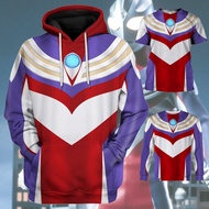 【CustomFashion】Ultraman Tiga Hoodie Long Sleeve Shirt T-shirt Zipper Hoodies Man Women Kid Suit 3D Print Jacket Cosplay Japanese Anime Costume Coat Sweater