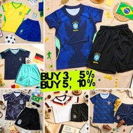 (3Y-14Y)LittleCo Football Jersey Set Kids | Baju Bola Budak Lelaki Quick Dry Soccer Jersey & Shorts