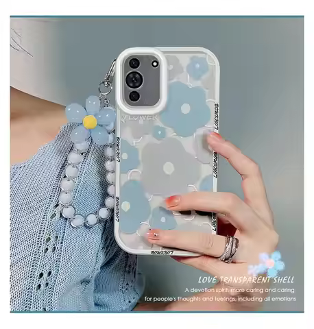 Blue Pink Flower Cute Bear 3D Pendant Tpu Case For OnePlus 9 10 Pro 11 9R 10R 9RT 8T 10T 11R Nord 2 