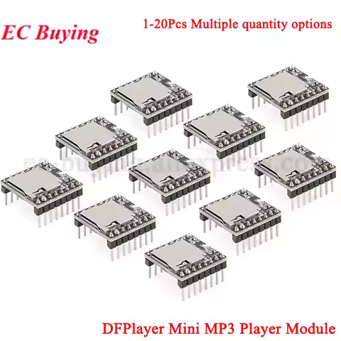 1-20Pcs DFPlayer Mini MP3 Player Module 16P TF Card U Disk MP3 DF Player Audio Voice Module Board IO