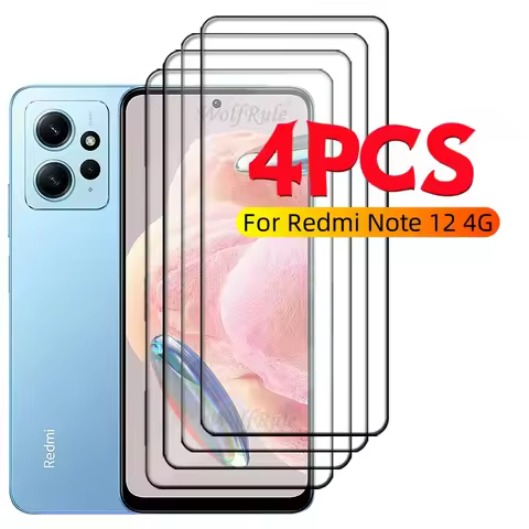 1/2/3/4PCS Full Cover Glass For Redmi Note 12 4G Glass Xiaomi Redmi Note 12 4G Tempered Glass Screen