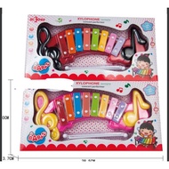 Plastic 8 Key Notes Xylophone Toys Hand Knock Piano Music Kids Baby Instrument