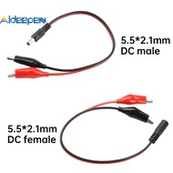 AIDEEPEN 1/3/5PCS DC male/female jack connector to alligator clip DC 5.5*2.1mm cable length 30cm