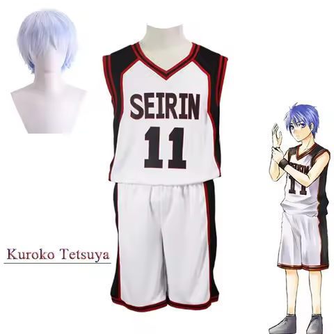 Kuroko Tetsuya Cosplay Costume Anime Kuroko's Basket Ball Cosplay Costume Wig High School No.11 Vest