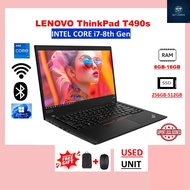 LENOVO THINKPAD T490s-T490 LAPTOP,14 INCH FHD DISPLAY INTEL CORE i7-i5 8TH GEN