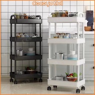 Cocoya Trolley Cart 3/4/5 layer Moving Rack Kitchen Storage Shelf Bathroom Organizer trolley shelf