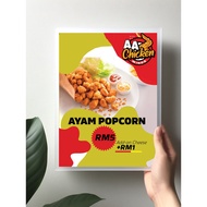 Single Menu/Signage/Board | Waterproof sticker or Wateproof sticker with hard board | A3 & A4 size |
