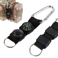 運動金屬登山扣 溫度計 指南針 鎖匙扣 [平行進口]