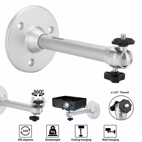 Portable Projector Bracket 360° Rotatable Ceiling Wall Mount Beamer Holder Aluminium 1/4 Holder Stan