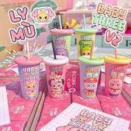 Ly mù baby three nhựa xịn dầy fullbox hottrend 500ml