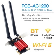 Băng Tần Kép WiFi 5 PCI-E Không Dây AC1200 2.4G/5GHz 802.11AC Card Mạng Có Bluetooth 4.0 Cho Máy Tín