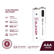 ELEXER Lithium Rechargeable AA/AAA 1.5V Battery (AAA 800mwh 2S battery/ AA 3400mwh 2S battery)
