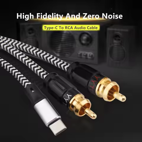 USB C To RCA Audio Cable Type C To 2 RCA Splitter Speaker Amplifier For Sumsung Huawei Xiaomi Laptop