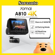 70mai A810 Dashcam 4K Dual Vision Car Recorder with GPS ADAS