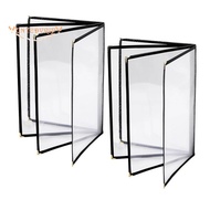 Menu Covers 8.5 X 11 Inch Restaurant Menu Holder 2PCS 4 Page 8 View Transparent Menu Sleeve,Fits A4 