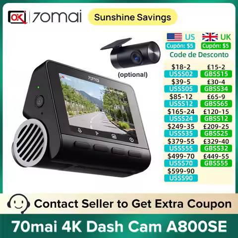 70mai 4K Dash Cam A800SE Most Cost-effective 4K HDR Supercapacitor Car DVR Support GPS ADAS 24H Park