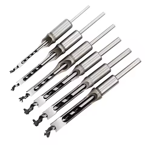 1Pcs 6-25mm HSS Twist Square Hole Drill Bits Auger Mortising Chisel Extended Saw for Woodworking Too