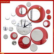 someryer|  Acrylic Clock Design Mirror Effect Mural Wall Sticker Home Decor Craft
