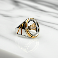 Ring Emban Titanium Tanam Ukuran Batu 20 X 15