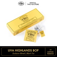 TWG Tea | Uva Highlands BOP Black Tea Blend in 15 Hand Sewn Cotton Tea Bags 37.5g