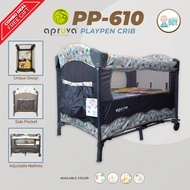 Apruva Crib for Baby PP-610 Playpen Yellow Crib for Baby with Mosquito Net