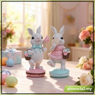 [AlmenclafdMY] Easter Bunny Figurine Resin Decorative Ornament for Living Room Bedroom Shelf Aesthet