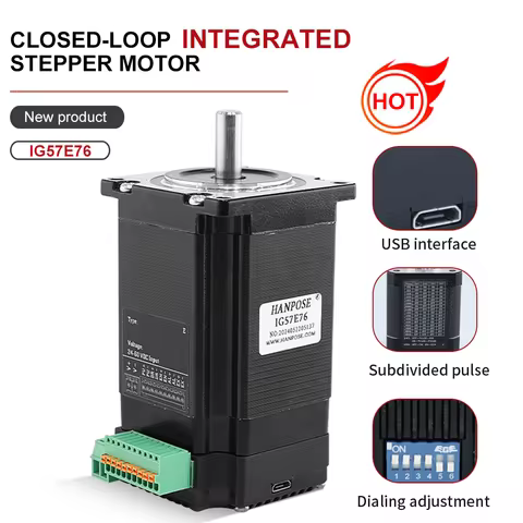 2.8A 1.89N.M IG57E76 NEMA17 Integrated closed-loop stepper drive Industrial automation, medical tech