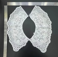 Kerah Bordir Double Layer Motif Bunga Kerah Jahit Model Besar