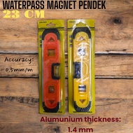 WATERPASS MAGNET PENDEK 23CM BAHAN PLASTIK ALUMUNIUM ALAT PENGUKUR KUALITAS BAGUS 7672