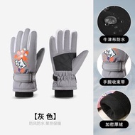 3-9歲戶外男女童專業運動保暖手套 加絨加厚防風兒童滑雪手套（平行進口）（快遞送貨上門）