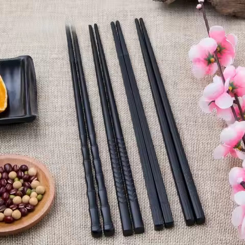 10 Pairs Exclusive Alloy Chopsticks Set for Home and Hotels in Japan and Korea Chop Sticks