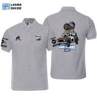 Alpine Renault F1 Racing Team เสื้อยืดสไตล์ใหม่เสื้อโปโลแขนสั้นฤดูร้อนครึ่งแขนผ้าฝ้าย 100% สําหรับเย