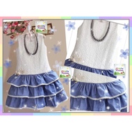 BST Pleasantly perfect in Ivory Lace Denim Dress (FREE Necklaces) [PRETTY_D74]