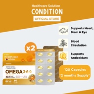 [Bundle of 2] Condition Omega 3-6-9 60 caps, Fish Oil (EPA & DHA) Supplement, Heart&Brain Health (Ex
