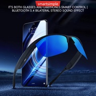 SMARTSIMPLE 5.4 Smart Bluetooth Glasses with Call/Music Function Waterproof Long-Endurance Sports Ea