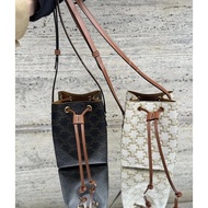 New Barbecue Bag Classic Printed logo Cowhide Edge Bucket Bag DQ2X