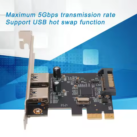 PCIE To USB 3.0 Expansion Card Wied Compatibility 5Gbps PCIE To USB 3.0 Adapter for Win for Win 7 fo