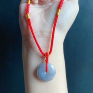 天然緬甸玉翡翠 烏雞水墨 平安扣 項鍊 禮物 小孩 大人 皆可調節