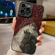 เคสโทรศัพท์ป้องกันการกระแทก ลายม้าสีดำ แฟชั่นวินเทจ ลายม้า เข้ากันได้กับ IPhone 16/15 XR/7/8 เข้ากัน
