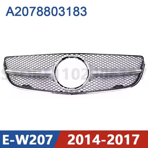 for 2014-2017 W207 Mercedes Benz E200 E220 E250 E350 E500 Front Bumper Radiator Grill Mesh Middle Ne