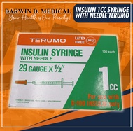 INSULIN SYRINGE WITH NEEDLE TERUMO 100PCS/BOX (AVAILABLE SIZE 1/2, 1)