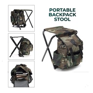 2-In-1 Foldable Fishing Chair Backpack Outdoor Campaign Backpack Stool