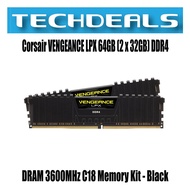 Corsair VENGEANCE LPX 64GB (2 x 32GB) DDR4 DRAM 3600MHz C18 Memory Kit - Black