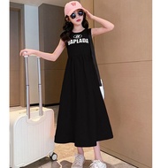 ANGUGU Dress Budak Perempuan Summer Girls Dress 2024 New Casual Skirts Girls Vest Dress Little Girl 